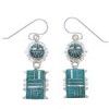 Southwestern Sterling Silver Turquoise Hook Dangle Earrings PX30652