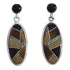 Sterling Silver And Multicolor Post Dangle Earrings Jewelry PX30681