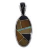 Silver Jewelry Multicolor Inlay Southwest Pendant PX30733