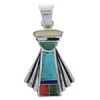 Multicolor Southwest Sterling Silver Pendant Jewelry EX29204
