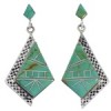 Sterling Silver Jewelry Turquoise Post Dangle Earrings FX30853