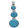 Turquoise Inlay Silver Substantial Southwest Pendant PX29322