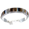 Opal Tiger Eye Multicolor Silver Whiterock Link Bracelet HS18102