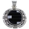 Mother Of Pearl Black Jade Inlay Sterling Silver Pendant RS42816
