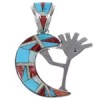 Multicolor Opal Whiterock Sterling Silver Kokopelli Pendant RS36149