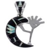 Whiterock Midnight Sky Silver Black Opal Kokopelli Pendant RS36152