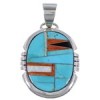 Turquoise And Multicolor Inlay Sterling Silver Pendant DS39481