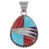 Sterling Silver Multicolor Turquoise Slide Pendant Jewelry RS40075