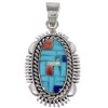 Turquoise Multicolor Sterling Silver Slide Pendant Jewelry HS28135 