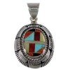 Genuine Sterling Silver Turquoise Multicolor Jewelry Pendant AS34495