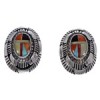 Multicolor Inlay Jewelry Sterling Silver Post Earrings AS34557