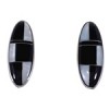 Sterling Silver Black Jade Mother Of Pearl Inlay Post Earrings NS42323