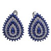 Blue And White Cubic Zirconia Post Earrings AS55255