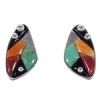 Turquoise Multicolor Whiterock Sterling Silver Post Earrings NS39521