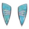 Sterling Silver Jewelry Turquoise and Opal Post Earrings RS32364