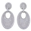Authentic Sterling Silver Cubic Zirconia Post Dangle Earrings DS55306