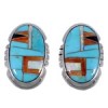 Sterling Silver Jewelry Turquoise Multicolor Post Earrings DS39372