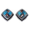 Sterling Silver Turquoise And Multicolor Post Earrings RS42699 