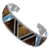Multicolor Southwestern Sterling Silver Cuff Bracelet TX39602