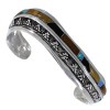 Sterling Silver Multicolor Inlay Southwestern Cuff Bracelet TX39439