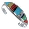 Water Wave Sterling Silver Multicolor Jewelry Bracelet VX37600