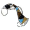 Multicolor Inlay And Silver Southwest Bracelet TX40251