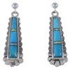 Sterling Silver Jewelry Turquoise Opal Post Dangle Earrings RS39662