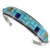 Multicolor Inlay Jewelry Sterling Silver Cuff Bracelet NS33271  