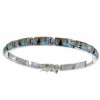Multicolor Inlay And Genuine Silver Link Bracelet GS60541