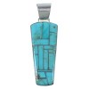 Turquoise Inlay Authentic Sterling Silver Pendant PX41764