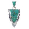 Turquoise Inlay Southwest Silver Pendant PX42142