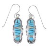 Turquoise And Opal Inlay Silver Earrings EX41134