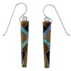 Tiger Eye And Multicolor Silver Earrings EX44868