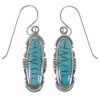 Silver Jewelry Turquoise Inlay Hook Dangle Earrings AX48813