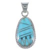 Genuine Sterling Silver Turquoise Inlay Pendant PX42957