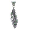 Southwest Silver And Turquoise Feather Pendant CX46608