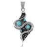 Sterling Silver Turquoise Snake Pendant AX48938