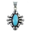 Southwest Turquoise And Genuine Sterling Silver Pendant CX46048