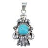 Turquoise Genuine Sterling Silver Southwest Jewelry Pendant CX46083