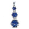 Genuine Sterling Silver Southwest Lapis Pendant Jewelry CX47228