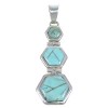 Turquoise Inlay Southwest Genuine Sterling Silver Pendant CX47240