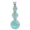 Turquoise And Opal Sterling Silver Southwest Pendant CX47302