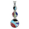 Southwest Genuine Sterling Silver Multicolor Pendant CX47330