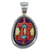 Multicolor Southwest Sterling Silver Slide Pendant EX48795