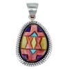 Turquoise And Multicolor Southwest Silver Pendant EX48796