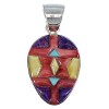 Southwest Sterling Silver Multicolor Inlay Pendant EX48798