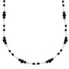 Onyx And White Agate Liquid Silver Bead Necklace EX49712