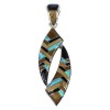 Multicolor Tiger Eye Inlay Jewelry Pendant AX48375