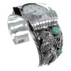 Southwest Jewelry Sterling Silver Eagle Turquoise Cuff Watch CX48230