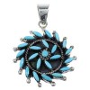 Turquoise Sterling Silver Needlepoint Pendant AX51121